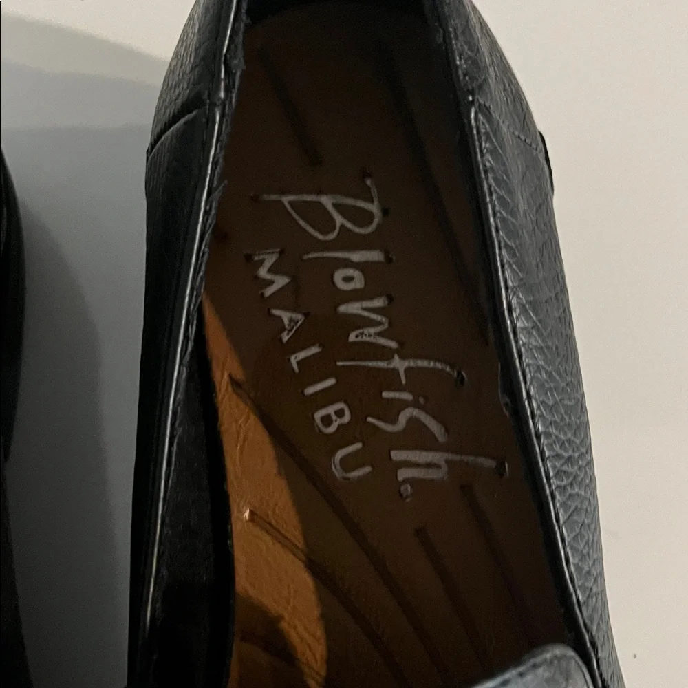 Blowfish Harper Black Loafers with Silver Studded Slip on Vegan Loafers Size 7.5